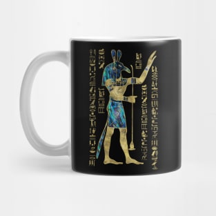 Egyptian Seth  Ornament Gold and Abalone Mug